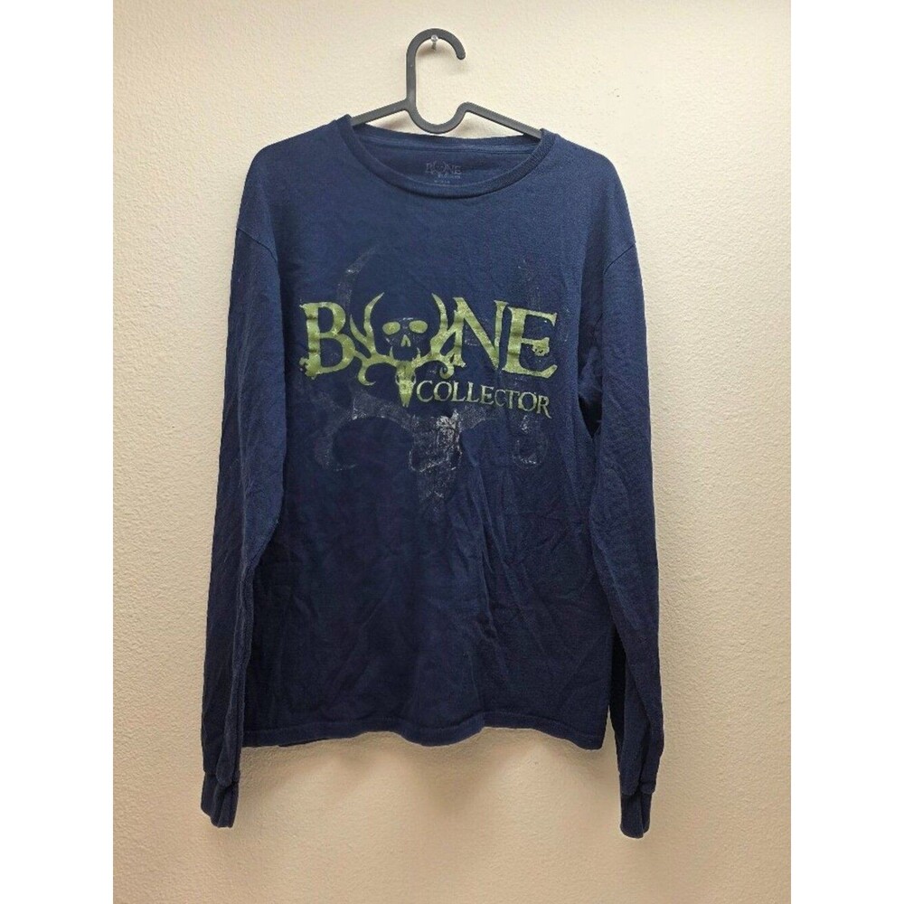 Bone Collector Men's Size Medium M Long Sleeve Shirt Blue Graphic Tee Hunting